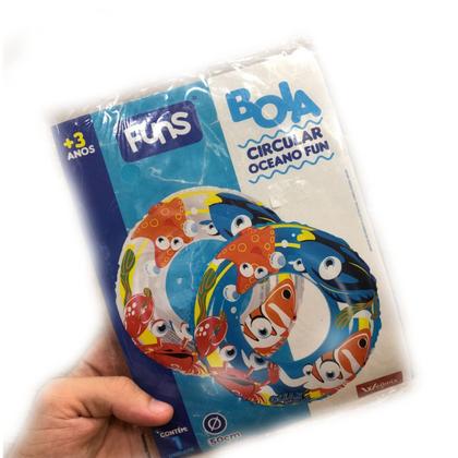 Imagem de Boia Infantil Circular Para Piscina Praia Oceano Fun Translúcida 50 Cm - Wellmix