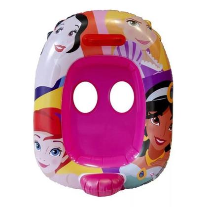 Imagem de Boia Infantil com Fralda Bote Inflável Princesas Disney Rosa