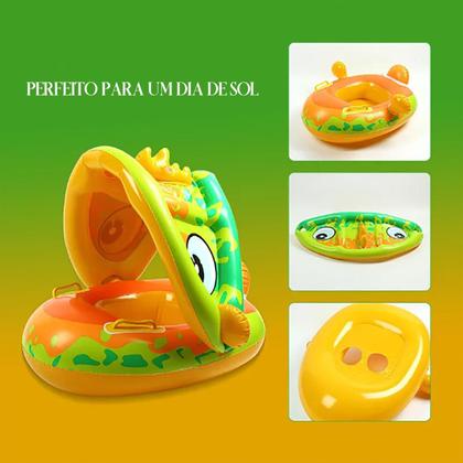 Imagem de Boia Infantil Com Proteção Solar Cobertura Bote Bebe Piscina