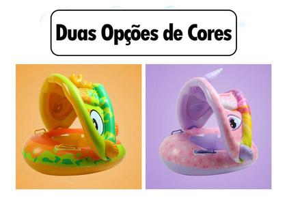 Imagem de Boia Infantil Com Proteção Solar Cobertura Bote Bebe Piscina