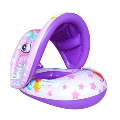 Imagem de Boia Infantil Com Proteção Solar Cobertura Bote Bebe Piscina