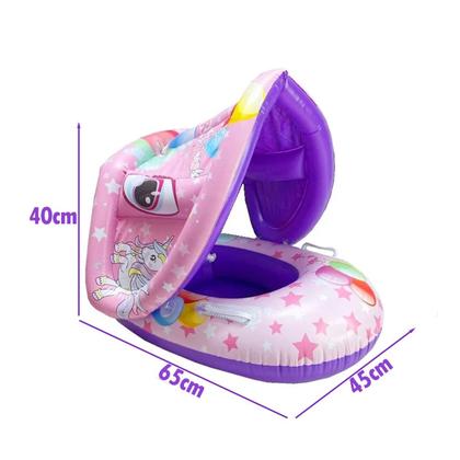 Imagem de Boia Infantil Com Proteção Solar Cobertura Bote Bebe Piscina