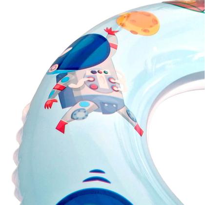 Imagem de Bóia Infantil Inflável 60cm com Estampa de Astronauta  Para Crianças a partir de 3 Anos  Leve e Segura