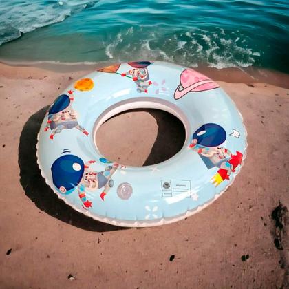 Imagem de Bóia Infantil Inflável 60cm com Estampa de Astronauta  Para Crianças a partir de 3 Anos  Leve e Segura