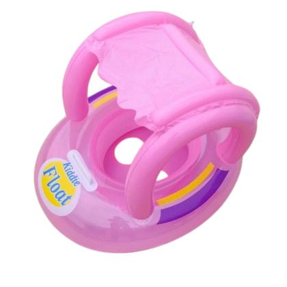 Imagem de Boia Infantil Inflável para Bebês com cobertura Proteção Solar Baby float Kids Menina Rosa