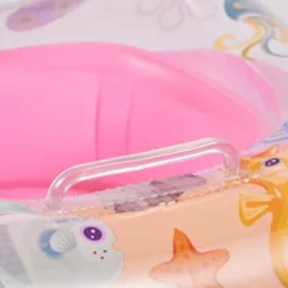 Imagem de Boia Infantil Inflável para Bebês com cobertura Proteção Solar Baby float Kids Menina Rosa