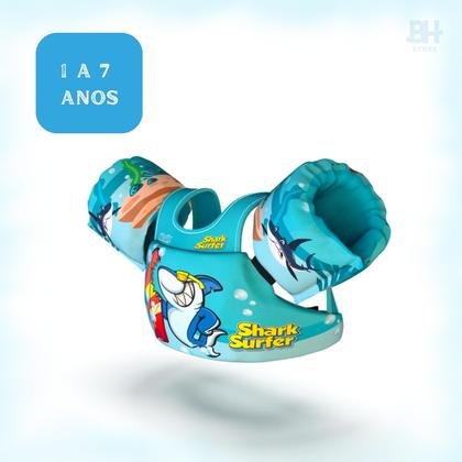 Imagem de Boia Infantil Para Pisicina Praia com Colete Salva Vidas Estampas Divertidas Nash Animais Safari Não Fura Segura Inmetro