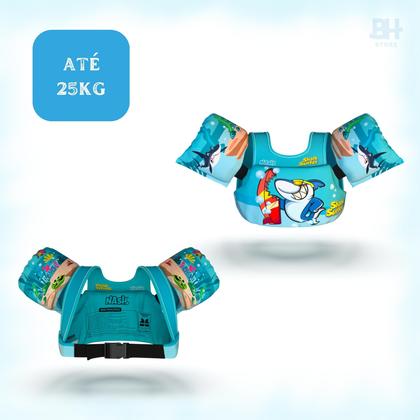 Imagem de Boia Infantil Para Pisicina Praia com Colete Salva Vidas Estampas Divertidas Nash Animais Safari Não Fura Segura Inmetro