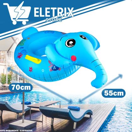 Imagem de Boia Inflável Animalzinho Infantil Piscina + Boia de Braço Salva Vidas Segura Para Criança Kit