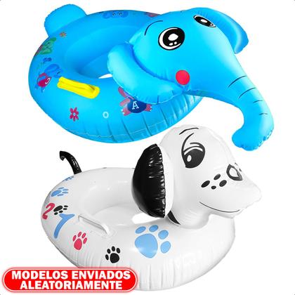 Imagem de Boia Inflável Animalzinho Infantil Piscina + Boia de Braço Salva Vidas Segura Para Criança Kit