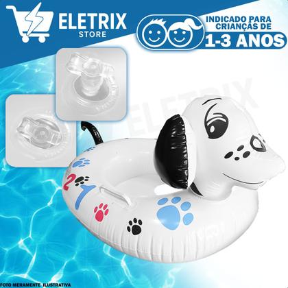 Imagem de Boia Inflável Animalzinho Infantil Piscina + Boia de Braço Salva Vidas Segura Para Criança Kit