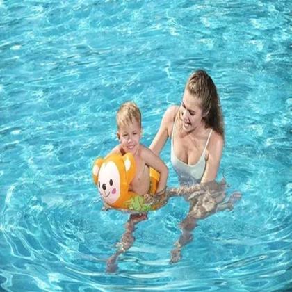 Imagem de Boia Inflável Circular Infantil Animais Bebe Criança Piscina Macaco 
