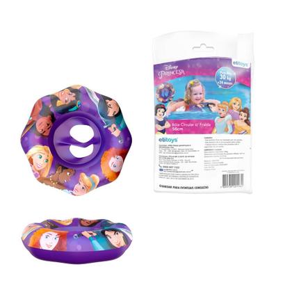 Imagem de Boia Inflável Circular Infantil Com Fralda Princesas 56 CM
