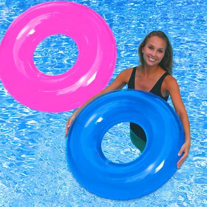 Imagem de Bóia Inflável Circular Neon 91cm Para Piscina Bóia Para Crianças e Adultos