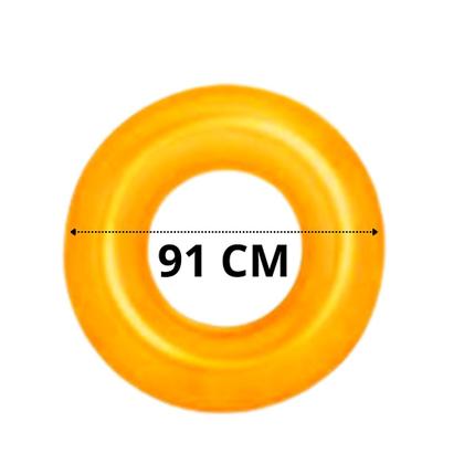 Imagem de Bóia Inflável Circular Neon 91cm Para Piscina Bóia Para Crianças e Adultos