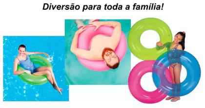 Imagem de Bóia Inflável Circular Neon Redonda de Piscina 76cm para Criança e Adulto