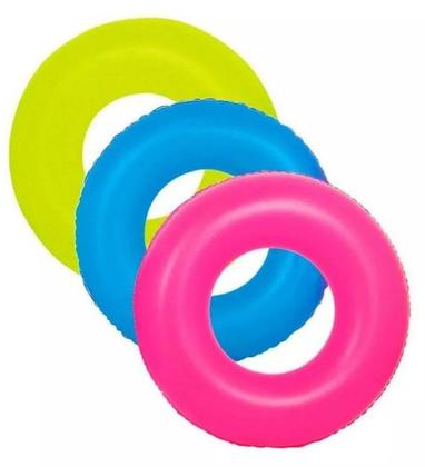 Imagem de Bóia Inflável Circular Neon Redonda de Piscina 76cm para Criança e Adulto
