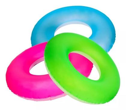 Imagem de Bóia Inflável Circular Neon Redonda de Piscina 76cm para Criança e Adulto