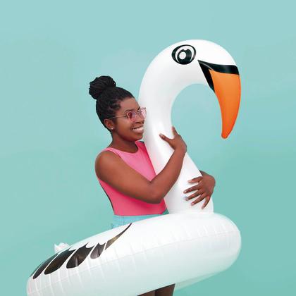 Imagem de Boia Inflável Cisne Perolado Branco com Abertura