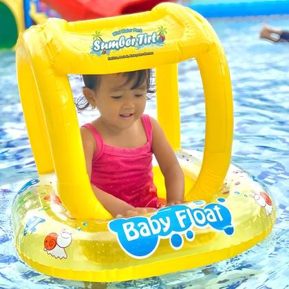 Imagem de Boia Inflável com Cobertura e Assento para Bebê - Proteção Total