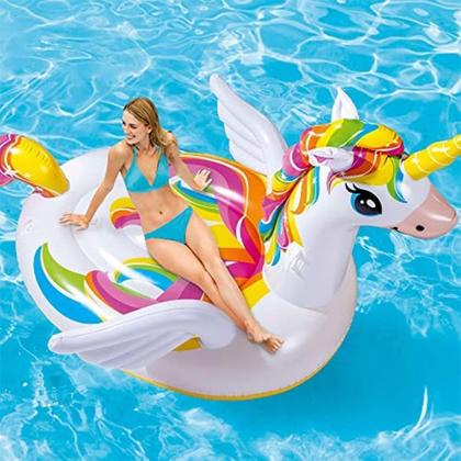 Imagem de Boia Inflável Fashion Bote Unicórnio Gigante 251cm Intex