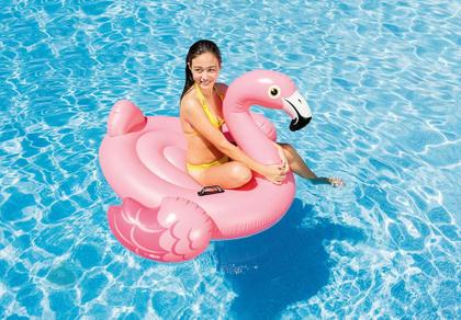 Imagem de Boia Inflável Flamingo Rosa Intex Piscina PVC Médio 142cm