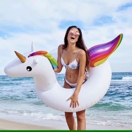 Imagem de Boia Inflável Flamingo Unicórnio Grande Piscina 120cm - Snel