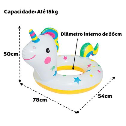 Imagem de Boia Inflável Infantil Animais Circular Com Abertura Para Piscina Verão - 96700 Belfix