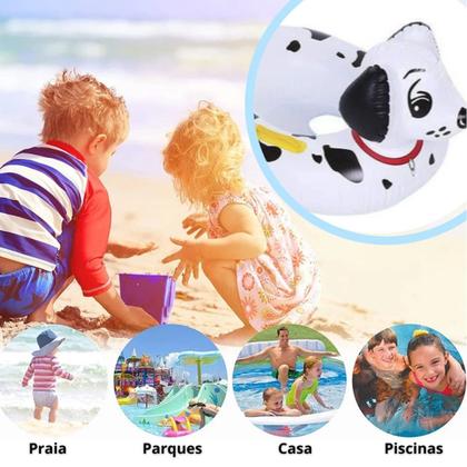 Imagem de Boia Inflável Infantil Com Alça E Assento Para Bebê Dalmatas