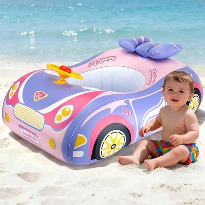 Imagem de Boia Inflável Infantil Com Assento E Toldo Para Banho E Brincadeiras Aquáticas No Verão