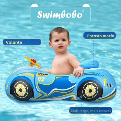 Imagem de Boia Inflável Infantil Com Assento E Toldo Para Banho E Brincadeiras Aquáticas No Verão