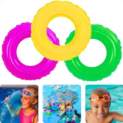 Imagem de Boia Inflável Infantil Criança Adulto Circular Decoração Pool Party Praia Piscina 60cm