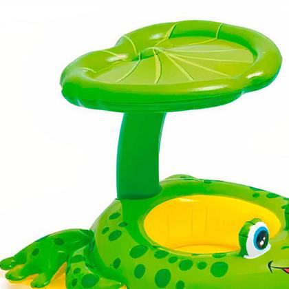 Imagem de Boia Inflavel Infantil Sapinho Amigo com Cobertura 56584 INTEX