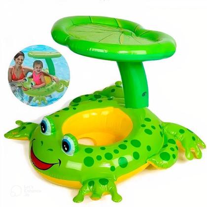 Imagem de Boia Inflavel Infantil Sapinho Amigo com Cobertura 56584 INTEX