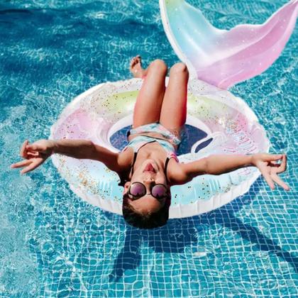 Imagem de Boia Inflável Neon Redonda Piscina Criança Adulto +8 Anos