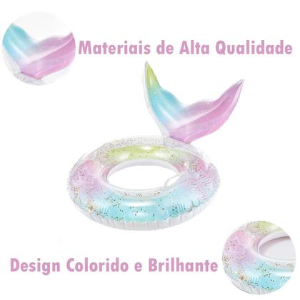 Imagem de Boia Inflável Neon Redonda Piscina Criança Adulto +8 Anos