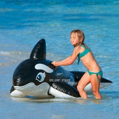 Imagem de Bóia Inflável Orca Baleia Grande com Alças Resistentes e Kit de Reparo - Intex 58561