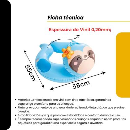 Imagem de Boia Inflável Redonda Animal Azul Intex 58x55cm p/ Crianças