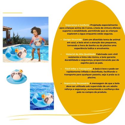 Imagem de Boia Inflável Redonda Animal Azul Intex 58x55cm p/ Crianças