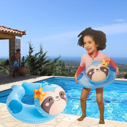 Imagem de Boia Inflável Redonda Animal Azul Intex 58x55cm p/ Crianças