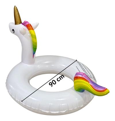 Imagem de Boia inflável redonda luxo grande unicório 90cm iwbiu90