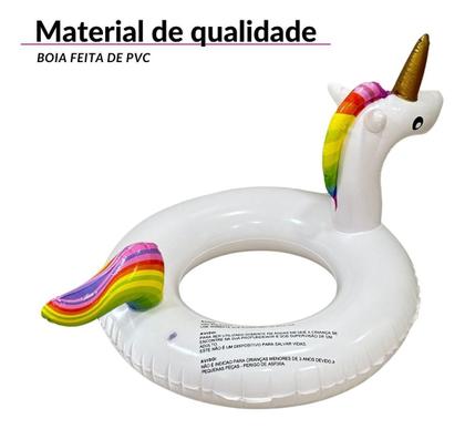 Imagem de Boia Inflável Redonda Luxo Grande Unicório 90Cm Iwbiu90