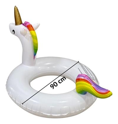 Imagem de Boia Inflável Redonda Luxo Grande Unicório 90Cm Iwbiu90