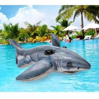 Imagem de Bóia Inflável Tubarão Grande com Alças Resistentes - Intex 57525NP