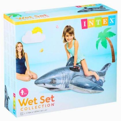 Imagem de Bóia Inflável Tubarão Grande com Alças Resistentes - Intex 57525NP