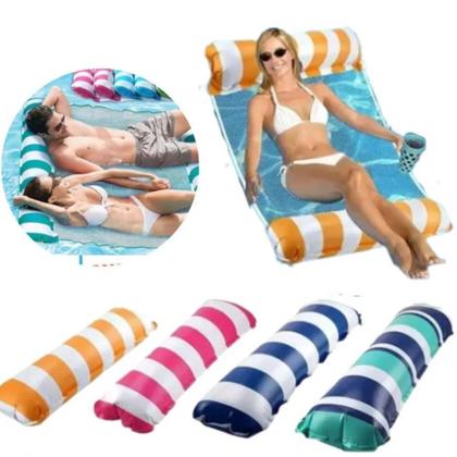 Imagem de Boia Piscina Rede Cama Flutuante Colchão Reclinável Inflável