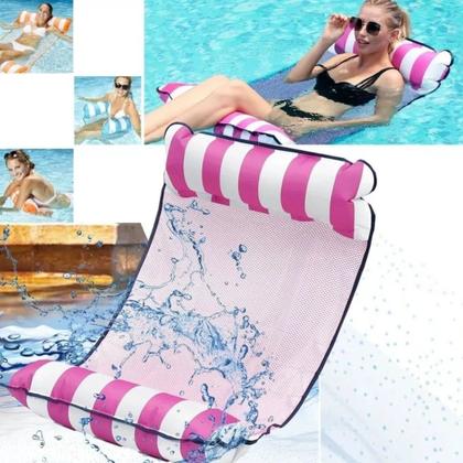 Imagem de Boia Piscina Rede Cama Flutuante Colchão Reclinável Inflável