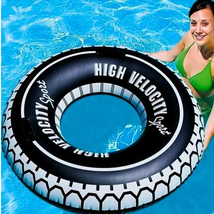 Imagem de Boia Pneu 84cm inflavel criança adulto Pool Party Diversão Piscina Praia cicular com alças