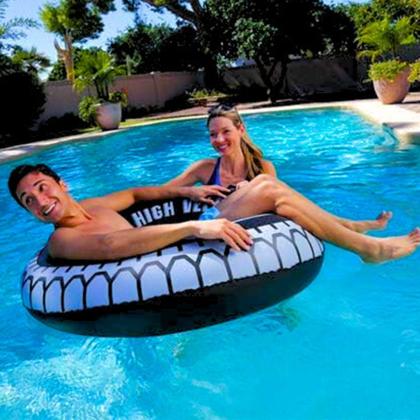 Imagem de Boia Pneu 84cm inflavel criança adulto Pool Party Diversão Piscina Praia cicular com alças