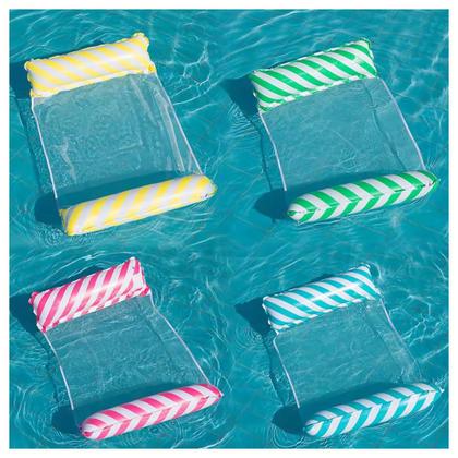 Imagem de Boia Rede Inflável, Cadeira Para Piscina, Espreguiçadeira Cama Flutuante, Colchão Adulto Rosa
